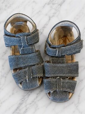 See Kai Run Toddler Blue Canvas Sport Sandals Hook & Loop Comfort Shoes 10